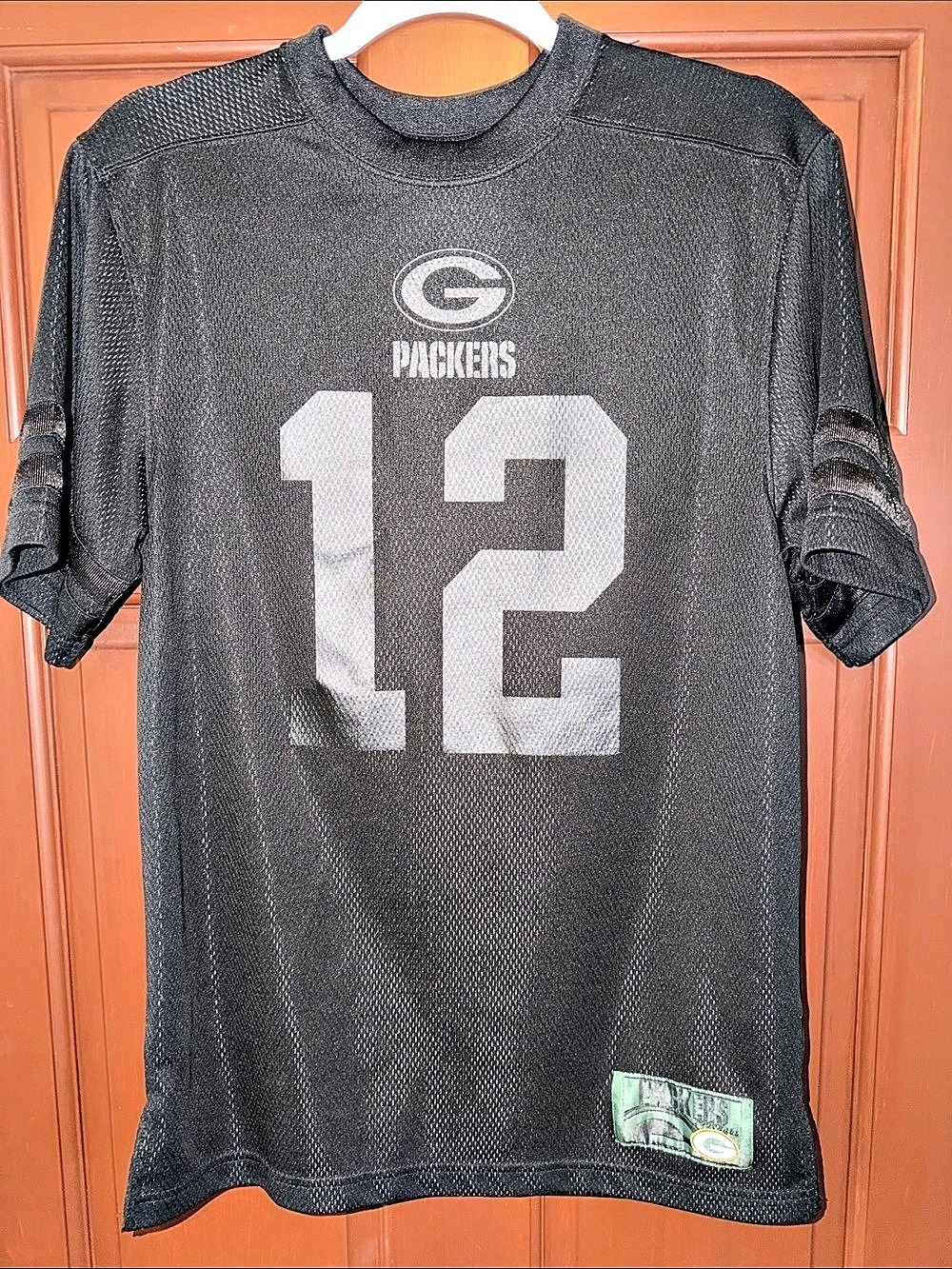 Majestic Green Bay Packers Aaron Rodgers #12 Black Jersey Women’s Small NFL